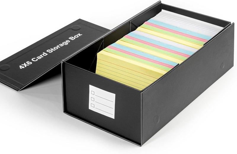 CollectHall 4x6 Index Card Holder Storage Box, Index Card Holder Organizer, 4x6 Recipe Card Box- 1 Pack - Image 1